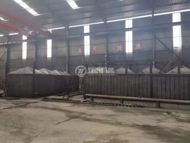 移动搅拌站配套150吨卧式水泥罐加工中